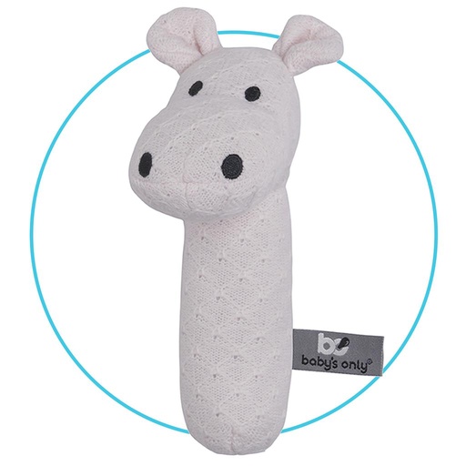*Rattle hippopotamus (pink) lichtroze 