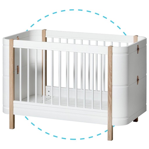 Cot mini+ (blanc/chêne) blanc