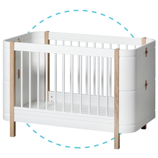 Cot mini+ (blanc/chêne) wit 
