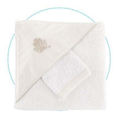 Serviette de bain + gant de toilette sable