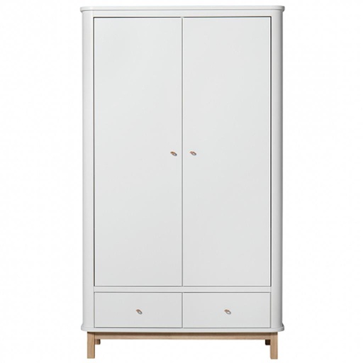 Armoire 2 portes (blanc/chêne) Oliver Funiture  