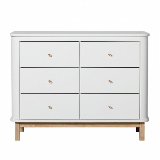 Dresser 6 drawers (white/oak)