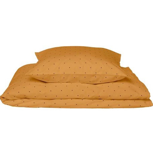 *Donsovertrek 1-persoons Carl print classic dot - mustard 