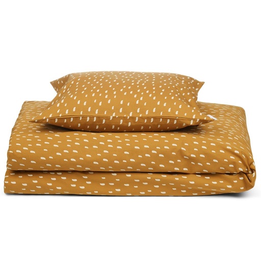 *Donsovertrek 1-persoons Carl print graphic stroke-golden caramel