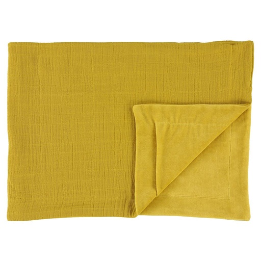 Deken wieg fleece bliss mustard
