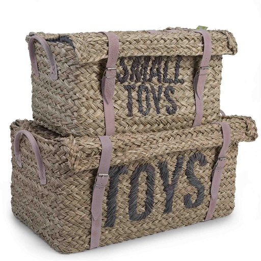 Speelgoedmand rattan (set/2) toys  