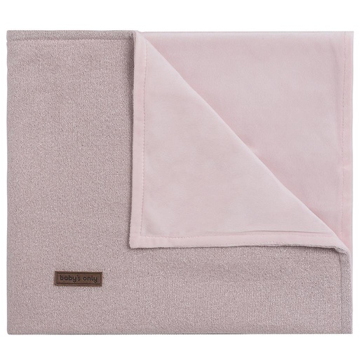 Blanket crib soft sparkle zilver-roze mêlee 