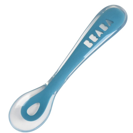 Cuillère en silicone 2ème repas blauw 