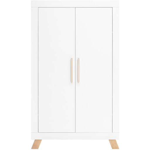 Armoire 2 portes Lisa blanc - naturel