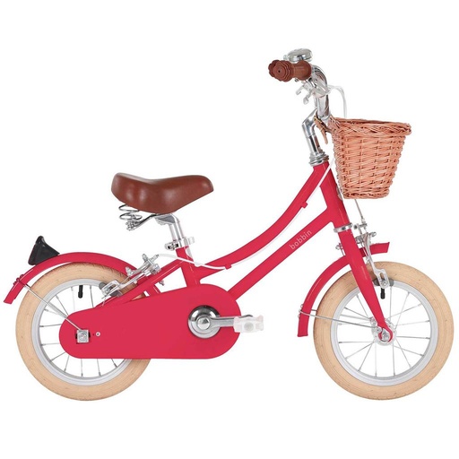 Bicyclette 12" gingersnap (incl panier+roues) rose cerise