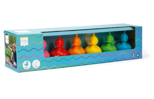 Set 6 ducks + 2 fishing rods  