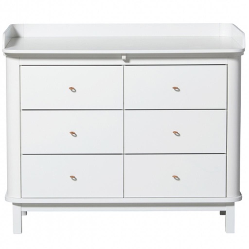 Dresser 6 drawers (large top, white) white