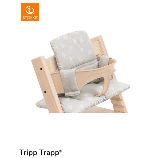 Coussin (coton bio) Tripp Trapp® (en anglais) stars silver OCS 