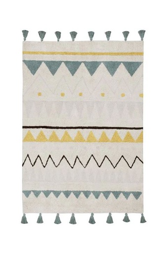 Tapijt azteca natural vintage blue