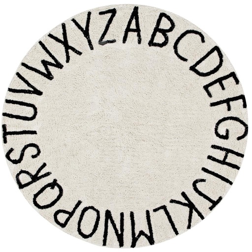 Tapijt round abc natural black 150X150