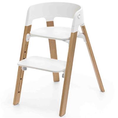 *Eetstoel Steps™ white seat - oak natural legs 