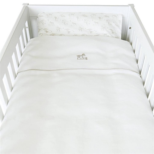 Donsovertrek bed en sloop (100x135cm) safari (wit) 100X135