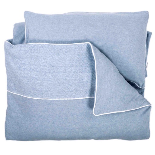 Donsovertrek bed chevron denim blue 