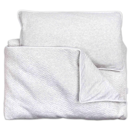 Donsovertrek bed poetree kids chevron light grey melange 