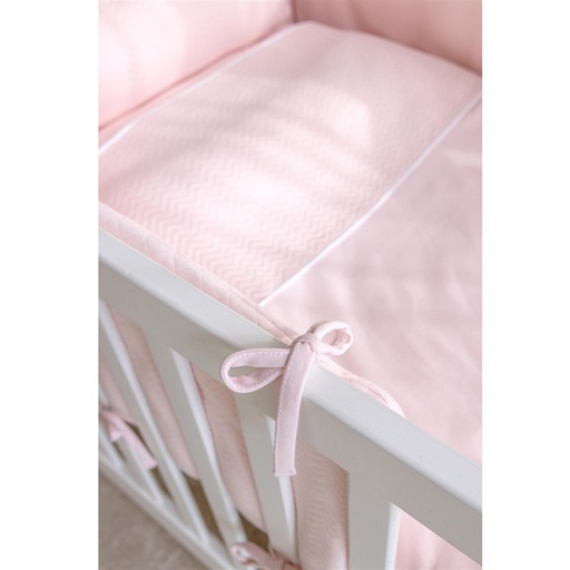 Donsovertrek bed chevron light pink 100X140