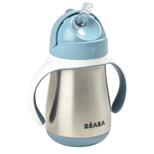 Drinkbeker met rietje 250ml windy blue 