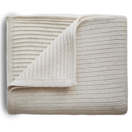 Deken ribbed beige melange