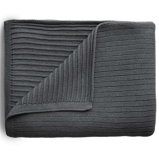 Blanket ribbed dark gray melange 