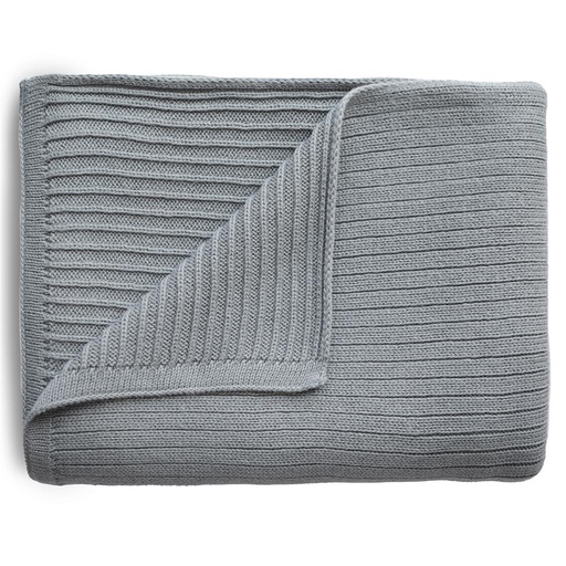 Blanket ribbed gray melange 