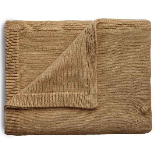 Couverture textured dots mustard melange 