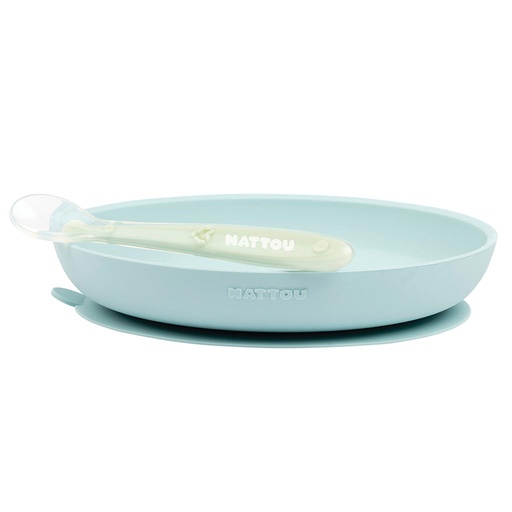 Eating set (silicone, plate + spoon)