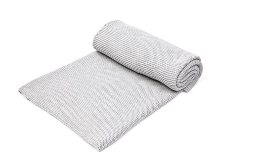 Blanket bed knitted light grey melange 100X135