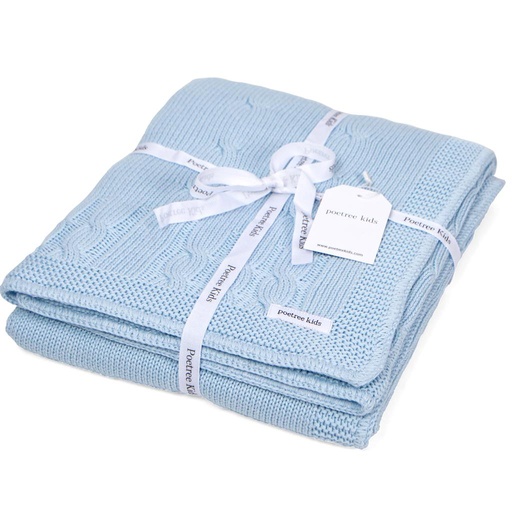 Blanket crib lined chamonix blue 80X100