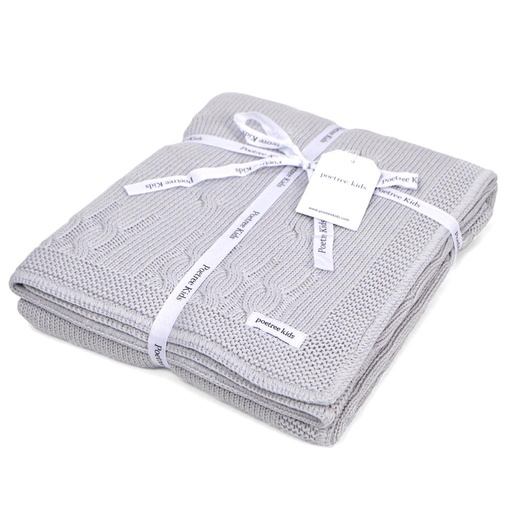 Blanket crib lined chamonix grey 80X100