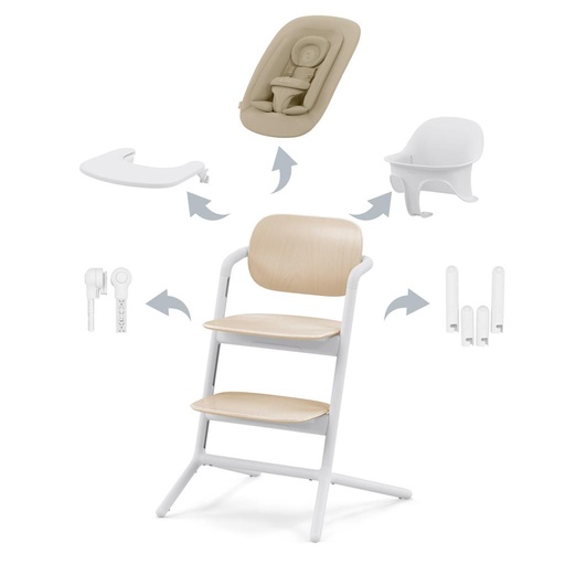 Eetstoel lemo 4-in-1 sand white 