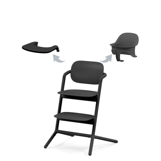 Chaise de salle à manger lemo 3-in-1 stunning black 