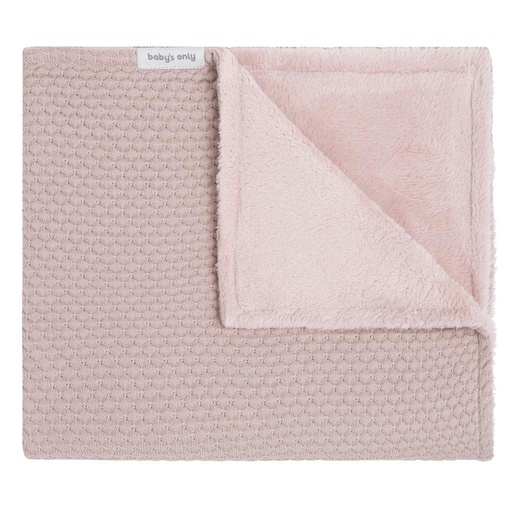 Blanket crib teddy sky oud roze 70X95
