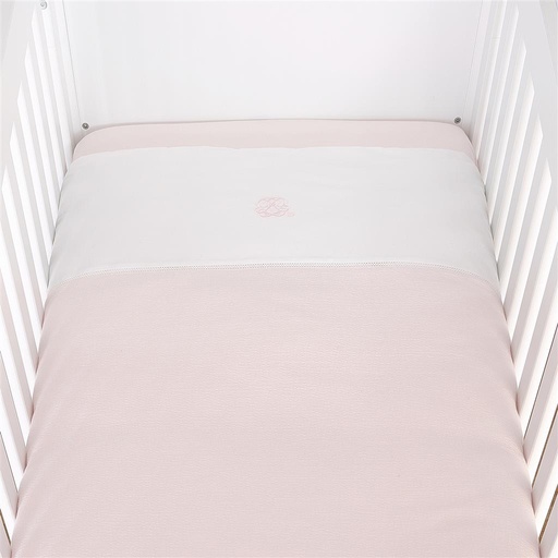 Housse de couette et taie d'oreiller (100x135cm) coton rose 100X135