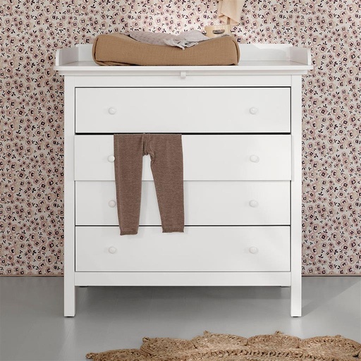 Commode (4 laden) + opzet Seaside wit 