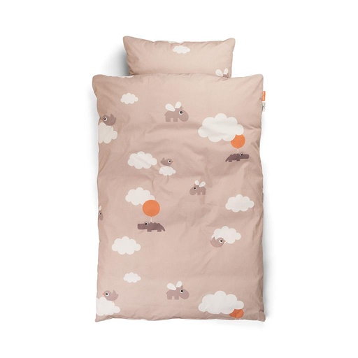 Donsovertrek baby Happy clouds powder 70X100
