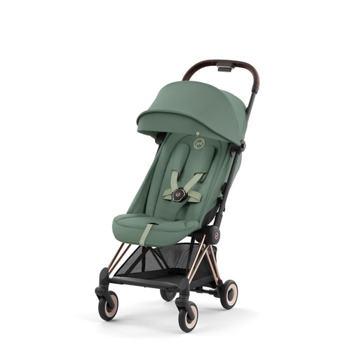 Baby carriage (frame rosegold) Coya leaf green