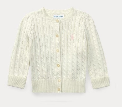 Cardigan katoen met minikabels (3m-18m) warm white 