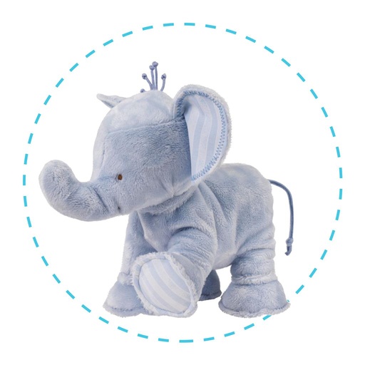 Eléphant Ferdinand 12cm bleu ciel 