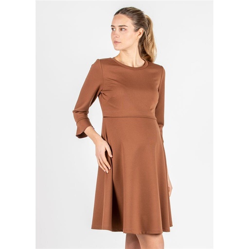 Zwangerschapsjurk Dafne caramel 