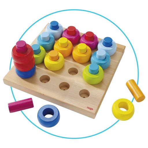 Insérer les anneaux de couleur du jeu  