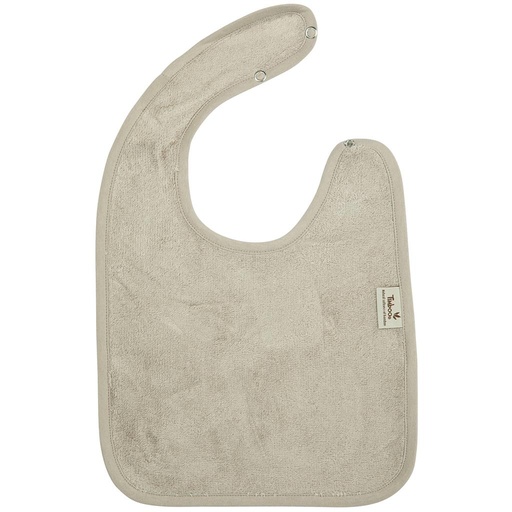 Bavoir avec bouton poussoir feather grey 
