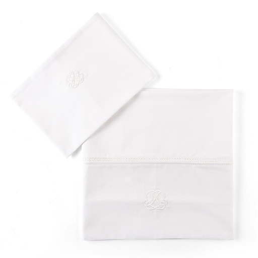 Laken bed (+sloop) cotton white 105X170