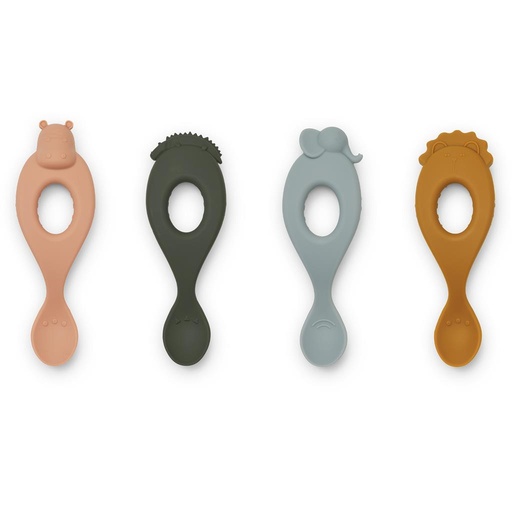 Lepels (silicone, 4 stuks) Liva safari - rose multi mix 
