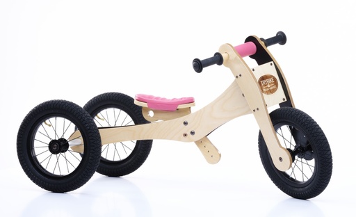Loopfiets 2-in-1 (hout) pink 