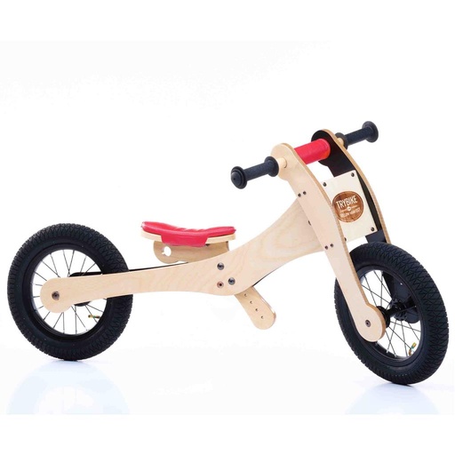 Loopfiets 2-in-1 (hout) red 