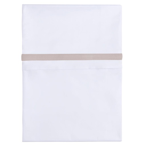 Crib sheet (color woven piping) baby's only kiezelgrijs 80X100